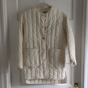 Everlane Cream Quilted Puffer Jacket